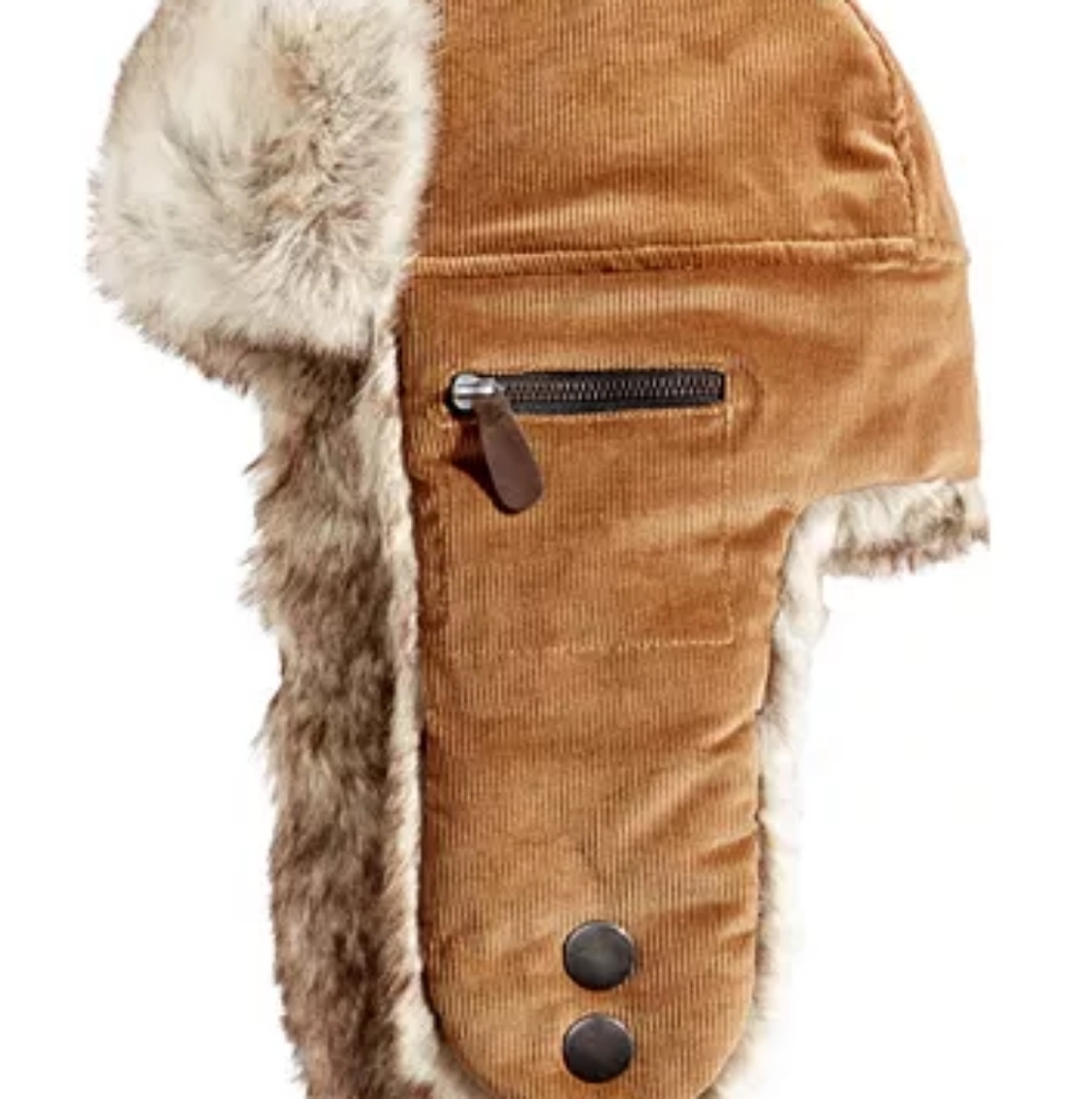 Woolrich Corduroy and Faux Fur Earflap Hat